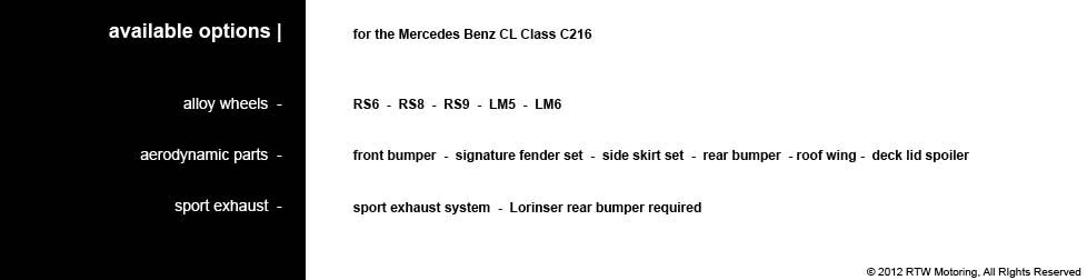 CL class - available options