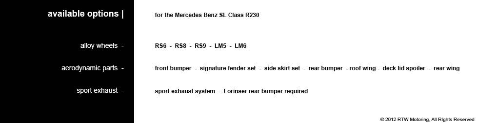 SL class - available options