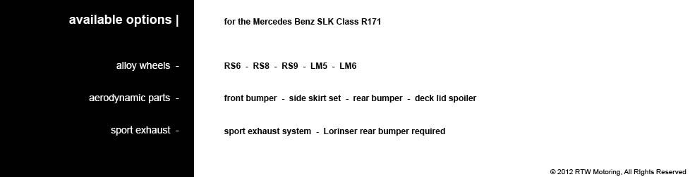 SLK class - available options